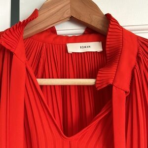 Roman UK pleated red blouse